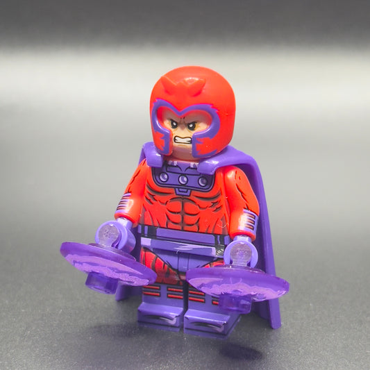 Magneto Custom Marvel X-Men Minifigure, Comic Book Superhero Brick Toy!