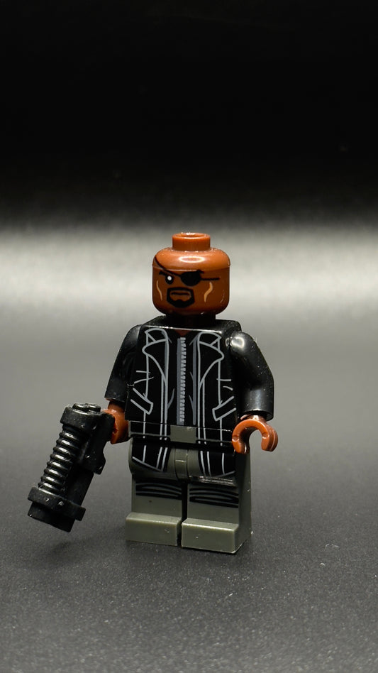 Nick Fury Custom Marvel Minifigure, Comic Book Superhero Brick Toy!