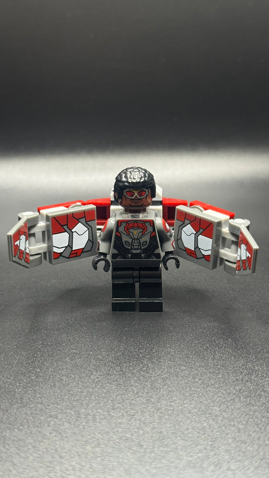 The Falcon (Sam Wilson) Custom Marvel Minifigure, Comic Book Superhero Brick Toy