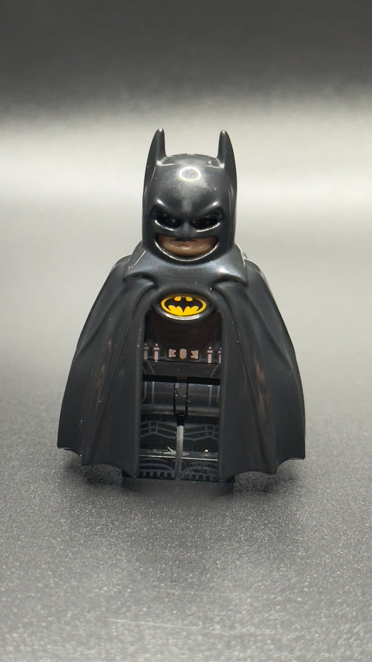 Custom Michael Keaton Batman Minifigure – 1989 DC Superhero Brick Figure
