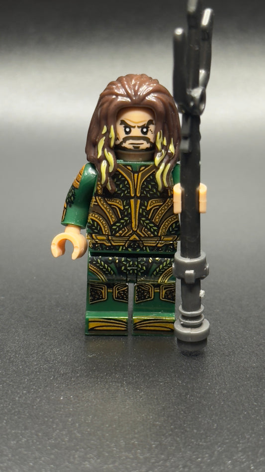 Custom Jason Momoa Aquaman Minifigure – DC Superhero Brick Figure