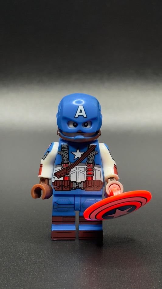 Custom Captain America Minifigure – Marvel Avengers Steve Rogers